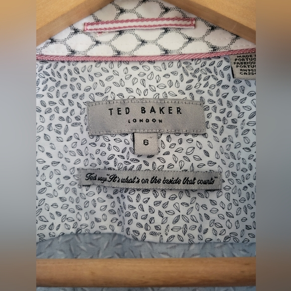 Ted Baker Blue Printed Button Down Shirt - Picture 11 of 12